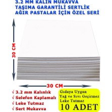 KutuTR 30X30 Beyaz Pasta Altlığı | 3.2 mm Sert Mukavva | 10 Adet