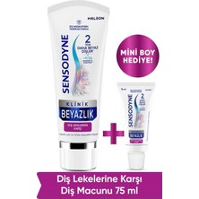 Sensodyne Klinik Beyazlık Çay, Kahve ve Tütün Lekelerine Karşı Diş Macunu 75ML  + Mini Boy Hediye! (15ML)