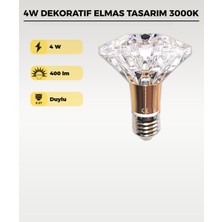 AC Aydınlatma 4W Dekoratif Kristal Diamond LED Ampul 3000K – Şeffaf Elmas Tasarım LED Ampul