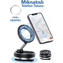 Mimtec 360 Dönebilen Telefon Tutucu - Ayarlanabilir Mıknatıslı Vakumlu Araç Içi Telefon Tutucu