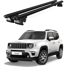 Today Auto Venüs Jeep Renegade (2014 ve Sonrası) Uyumlu Siyah Ara Atkı Port Bagaj Tavan Barı