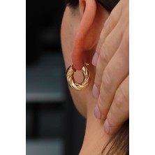 Aydın Kuyumculuk 14 Ayar Altın,burgu Halka Küpe AGKP644