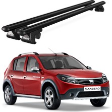 Belirtilmemiş Venüs Dacia Sandero (2008-2012) Uyumlu Siyah Ara Atkı Port Bagaj Tavan Barı