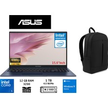 Asus vivobook 15 X1504VA Intel Core 5 120U 12GB 1tb SSD W11 Home 15.6" Duddi Çanta