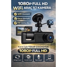 Point Marketing Full Hd Wifi Araç Içi Kamera 170° Geniş Açı Gece Görüşlü Dash Cam Park Modu Döngü Kayıt