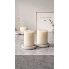 DF Studio Co 2’li Sütun Mum Seti – El Yapımı Blok  Sütun Mum | Dekoratif Şık Tasarım