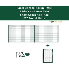 Telfence Panel Çit Takım 6 Metre ( 2 Çit + 2 Direk + Göbek Kilitli Kapı ) Avantaj Paketi Bahçe Çiti