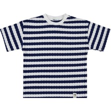Civil Boys Jakar Çizgili 6-9 Yaş Tişört - Lacivert