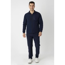 Crozwise Spor Lycra Erkek Eşofman Takımı Lacivert 1247-01