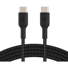 Belkin Boost Charge Örgülü Usb-C, Hızlı Şarj Cihazı, Usb-C Şarj Kablosu, iPhone 16, 15, Samsung Galaxy S24, S23, Pixel, Ipad, Macbook, Nintendo ve Daha Fazlası Için Hızlı Şarj, 1 Metre, Siyah