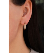 Aydın Kuyumculuk 14 Ayar Altın,taşlı U Küpe AGKP626