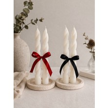 DF Studio Co Burgu Şamdan Mum – El Yapımı Dekoratif Spiral Mum |