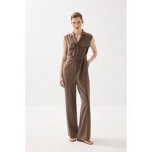 Gusto Beli Kemerli Tensel Keten Tulum - Kahverengi