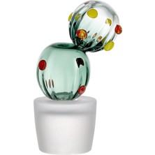 Paşabahçe Füme Yeşil Kaktüs Obje 40 cm