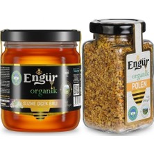 2li Set Engür Organik Süzme Çiçek Ham Bal 250 gr +Engür Organik Polen 100 gr