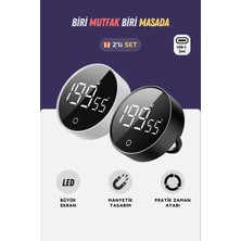 Gworke Rt-1 Ikili Set Dijital Zamanlayıcı, Mutfak Kronometresi, Pomodoro Sayaç - Siyah & Beyaz