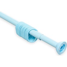 Mandaş Banyo Perde Borusu Yaylı 2m, Düz Banyo Borusu, Yaylı Ayarlanabilir-Mavi