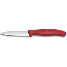 Victorinox Swiss Classic Sivri Uçlu Tırtıklı Soyma Bıçak Kırmızı 8 cm