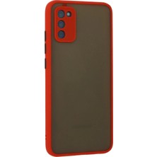 DS LLC Ieg™  Samsung Galaxy A03S Kılıf Montreal Silikon Kapak - Kırmızı