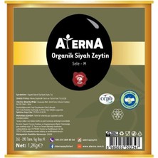 Aterna Organik Siyah Zeytin Teneke (M) 1200 gr
