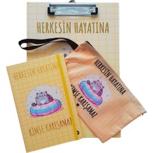 Elit Bam Tasarım Mottolu 3’lü Kırtasiye Seti