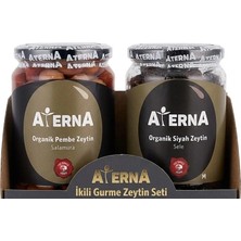 2li Set Aterna Organik Siyah Zeytin (M) 450 gr + Aterna Organik Pembe Zeytin 440 gr