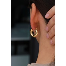 Aydın Kuyumculuk 14 Ayar Altın,bombeli Halka Küpe AGKP639