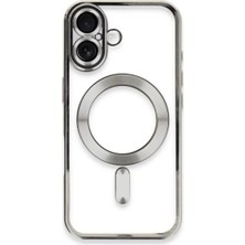 CT Stones Iphone 16 Kılıf Kross Magneticsafe Kapak - Gümüş