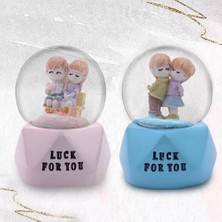 Zenvia Tatlı Çift Temalı Mini Boy Işıklı Kar Küresi