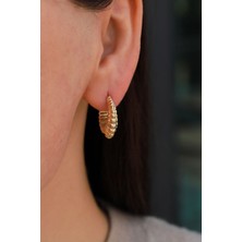 Aydın Kuyumculuk 14 Ayar Altın,boğumlu Halka Küpe AGKP625