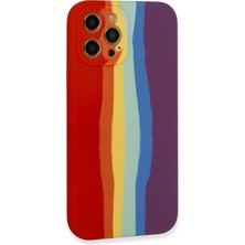 DS LLC Ieg™  Iphone 12 Pro Kılıf Ebruli Lansman Silikon - Kırmızı-Mor