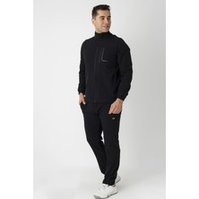 Crozwise Spor Lycra Erkek Eşofman Takımı Siyah 1247-10