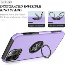 DS LLC Ieg™  Iphone 13 Pro Kılıf Elit Yüzüklü Kapak - Mor