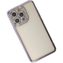 DS LLC Ieg™  Iphone 14 Pro Kılıf Joke Taşlı Silikon - Mor