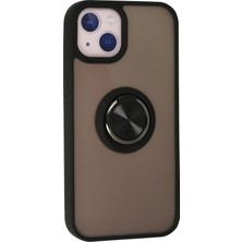 DS LLC Ieg™  Iphone 13 Kılıf Montreal Yüzüklü Silikon Kapak - Siyah