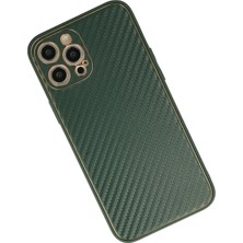DS LLC Ieg™  Iphone 12 Pro Max Kılıf Coco Karbon Silikon - Yeşil