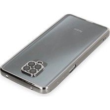 DS LLC Ieg™  Xiaomi Redmi Note 9 Pro Kılıf Razer Lensli Silikon - Gümüş