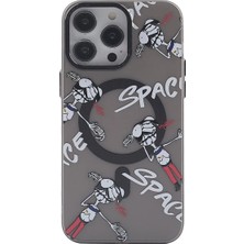 DS LLC Ieg™  Iphone 14 Pro Kılıf Apollo Magneticsafe Desenli Kapak - Apollo Siyah - 3