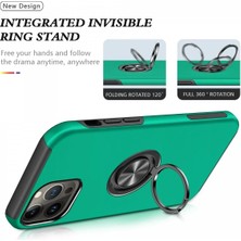 DS LLC Ieg™  Iphone 13 Pro Kılıf Elit Yüzüklü Kapak - Yeşil