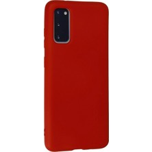 DS LLC Ieg™  Samsung Galaxy S20 Kılıf Nano Içi Kadife Silikon - Kırmızı