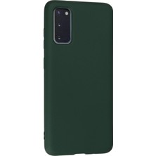 DS LLC Ieg™  Samsung Galaxy S20 Kılıf Nano Içi Kadife Silikon - Koyu Yeşil
