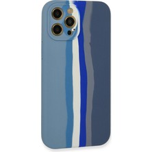 DS LLC Ieg™  Iphone 12 Pro Kılıf Ebruli Lansman Silikon - Mavi-Gri