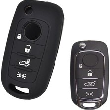 DS LLC Ieg™ Fiat Egea Cronos 500X Toro Dodge Neon Uyumlu Silikon Oto Anahtar Kumanda Kabı Kılıf Siya