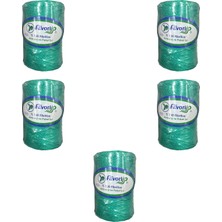 Favori Ip 5000 Denye -0.8 Mm- Ambalaj ve Paket Ipi Naylon Burgulu Örgü Çamaşır Ipi - Yeşil - 5 Adet