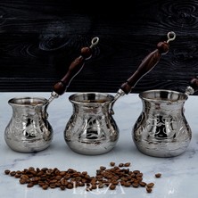 Eriza Gaziantep Tarzı El Yapımı Oyma Işlemeli Kalaylı Bakır Cezve