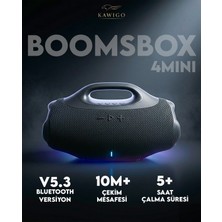 Boomsbox 4 Mini Hoparlör Siyah Kablosuz Hoparlör Fm Radyo Usb/sd/aux/typc Girişli Hoparlör
