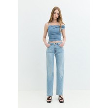 Denim Trip Straight Fit Twisted Açık Indigo Kadın Jean Pantolon