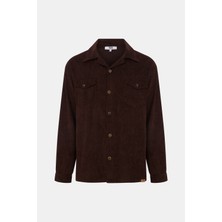 Denim Trip Relaxed Fit Kahverengi Erkek Kadife Gömlek