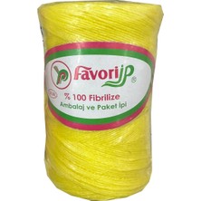 Favori Ip 5000 Denye -0.8 Mm- Ambalaj ve Paket Ipi Naylon Burgulu Örgü Çamaşır Ipi - Sarı - 1 Adet