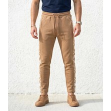 Plus Scorpion Erkek Slim Fit Eşofman Altı – Yazılı Şerit Detaylı, Dar Paça Jogger Pantolon